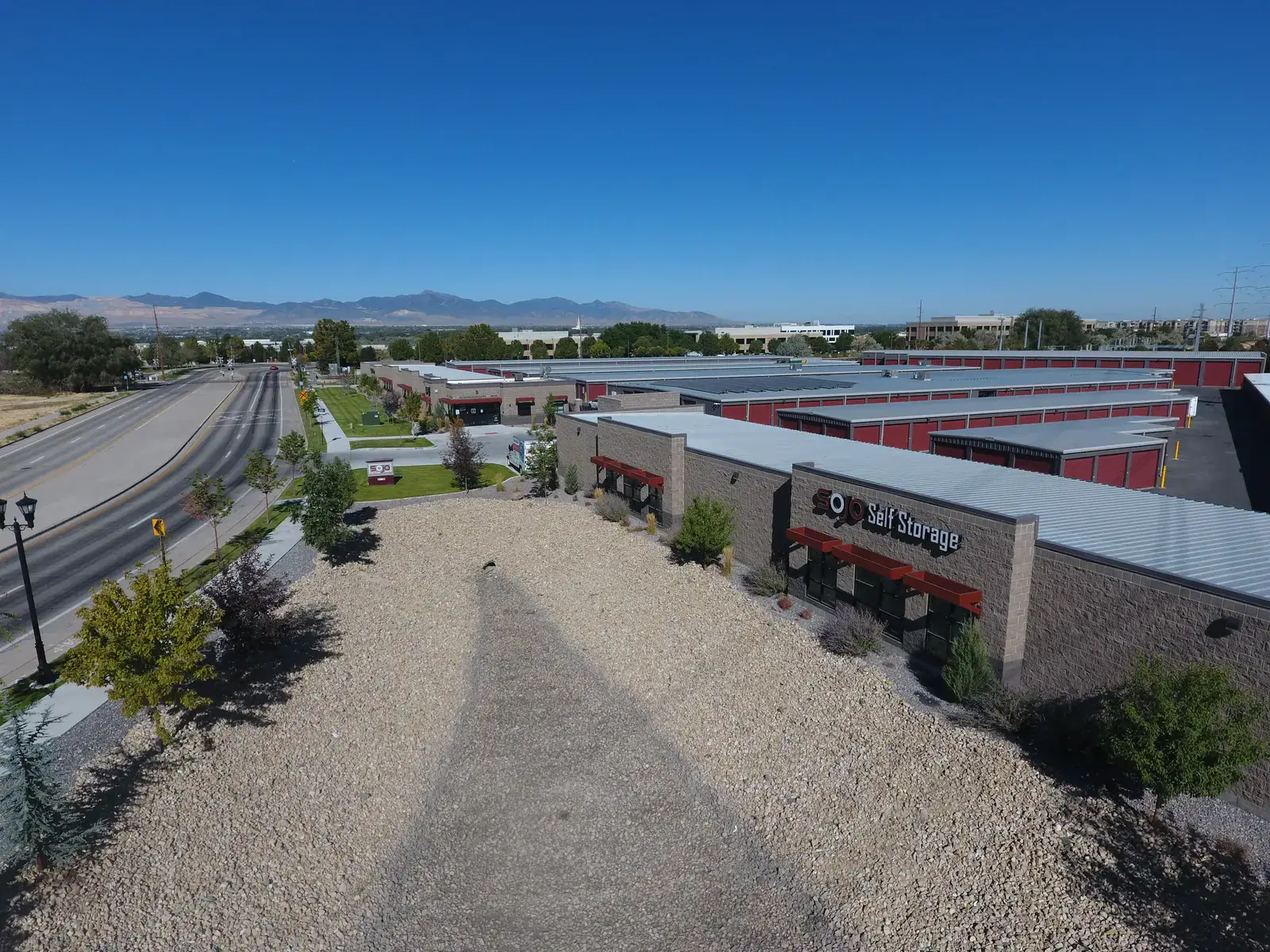 SoJo Self Storage along the freeway, South Jordan, Utah